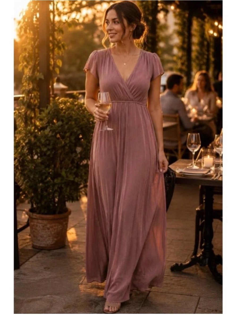 Baltic Born Dusty Mauve Wrap Maxi Dress